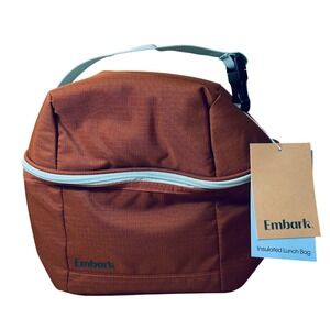 Embark Insulated Lunch Bag Rust Brown Recycled Ripstop Dual Compartment NWT
